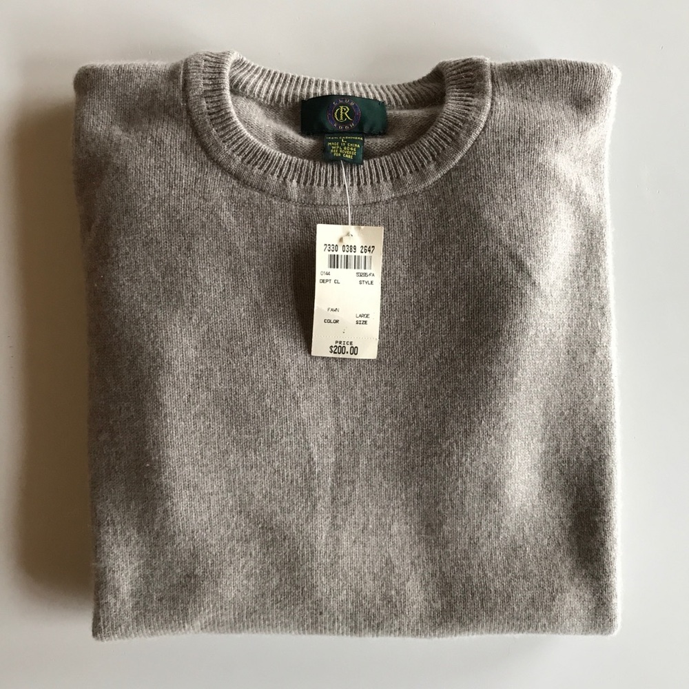 Club Room Tan Cashmere Crewneck Sweater